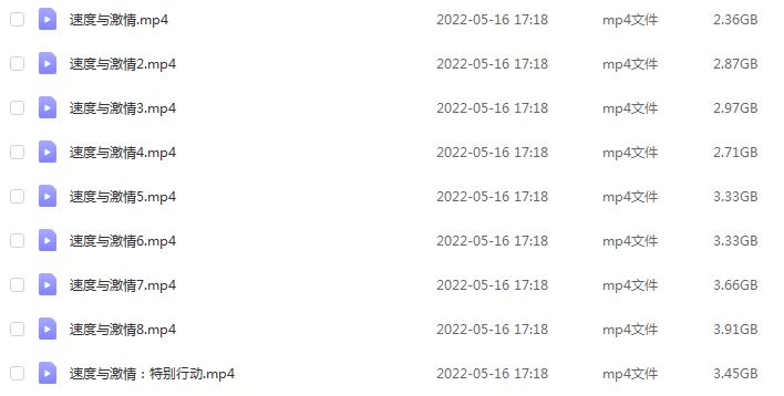 速度与激情电影全集国语版1-8部百度网盘打包下载