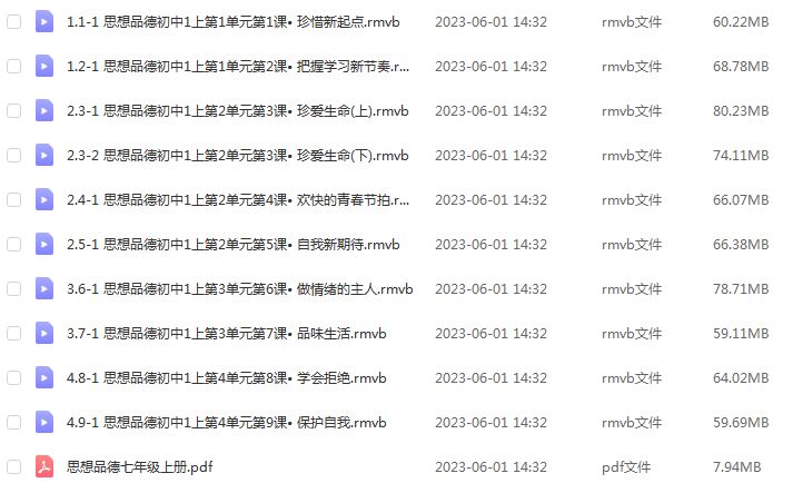 初中政治网课人教版初一政治七年级视频教程全年班