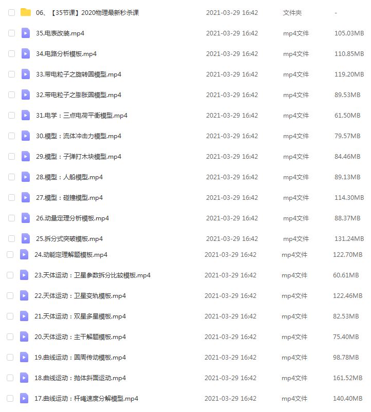 高中物理网课教程学魁榜20年许鹿冰高考物理秒杀课