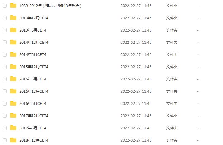 历年英语四级考证真题及答案解析全集（1990~2021），1.3G学习资料百度网盘资源下载