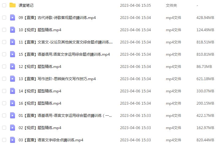2023作业帮张亚柔高三语文a视频教程+课堂笔记高考语文二三轮复习春季班