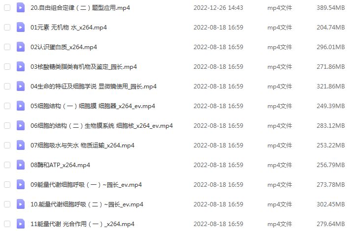 23年高中生物网课教程2023园长（任春磊）高三生物高考一轮复习视频教学+讲义（第一阶段）