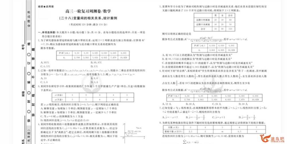 衡水金卷先享题2021高三一轮复习周测卷数学新高考大题量