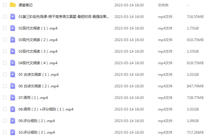 2023国家玮高三语文高考复习第三第四阶段视频教程+课程笔记