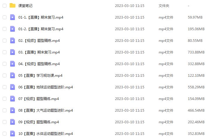 作业帮2023王群高三地理a+寒春班23年高考地理二三轮复习网课教程+课堂笔记