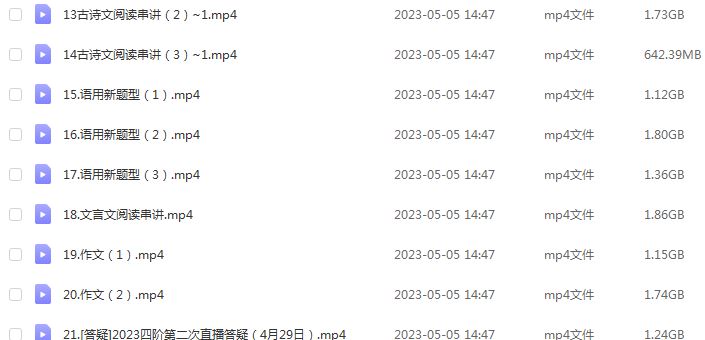 2023国家玮高三语文课程高考语文第一二三四阶段视频教程+讲义