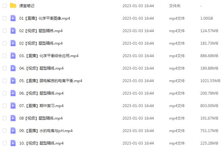 作业帮2023康冲高二化学全年班视频教程+讲义（暑/秋/寒/春/班）