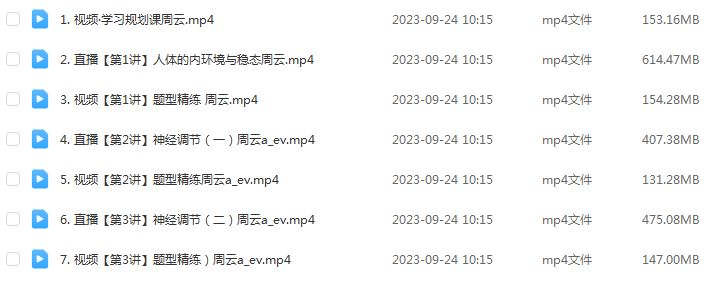 作业帮2024周云高二生物a秋季班网课教程