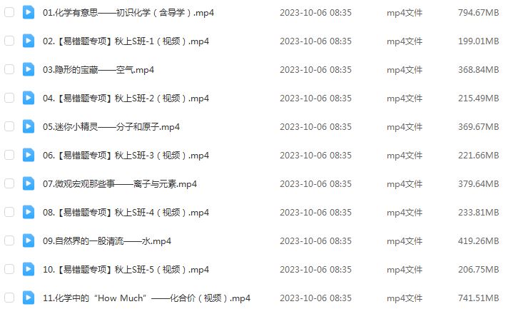 2024杨雯智初三化学S班视频教程+讲义暑假班