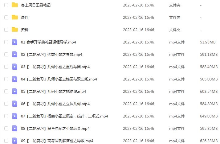 高中数学网课教程猿辅导2022王晶高三数学a+班一轮复习视频教程+讲义（寒假班+春季班）