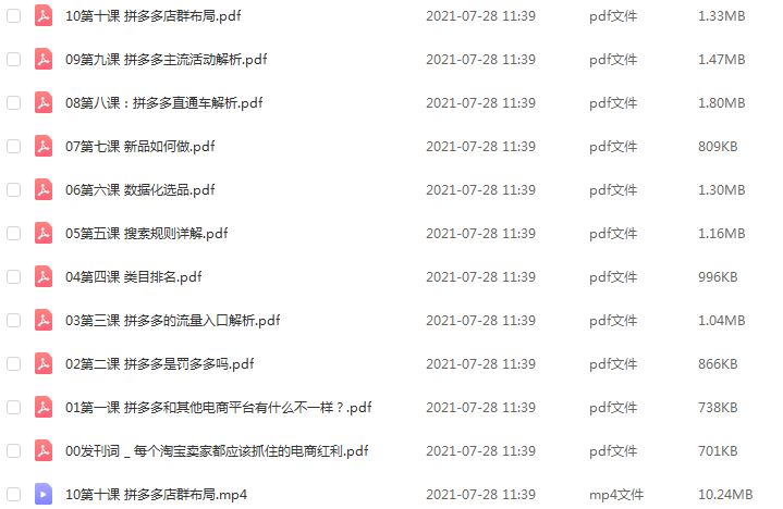 牛气学堂拼多多实战运营教学课程,百度网盘资源打包下载