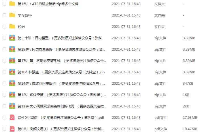 教你炒股教程量化交易魔鬼训练营,5位导师/20套策略/32节课程【价值999元】,7.51G百度网盘资源打包下载
