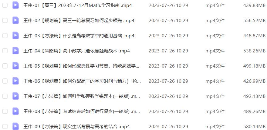 2024王伟高三数学课程暑假班24年高考数学一轮复习教程