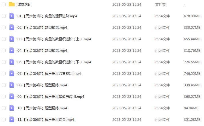作业帮2023韩佳伟高一数学a班（寒假班+春季班）视频教程+课程笔记