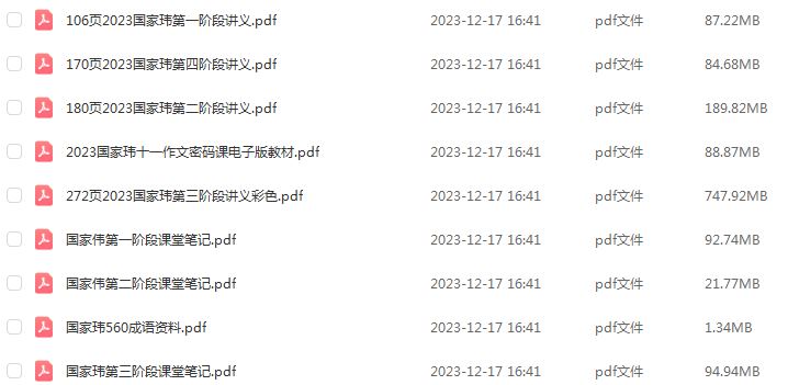 2023国家玮语文讲义第一二三四阶段+课堂笔记电子版