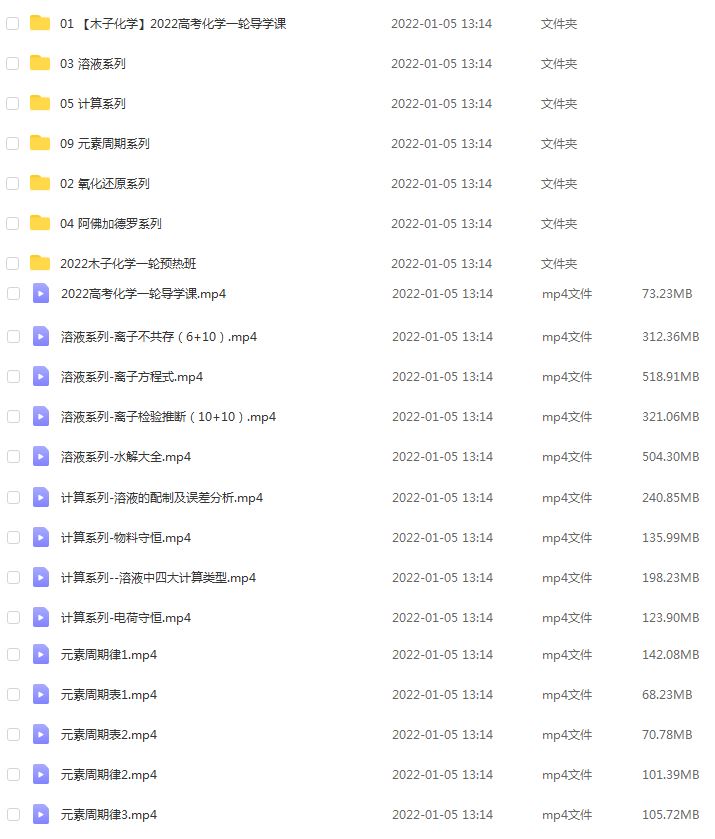 高中英语网课分享2022木子高考化学一轮复习教学视频