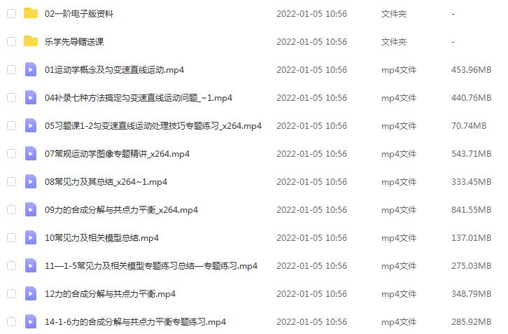 最新高中物理网课教程【于冲全程班-22年高考】教学视频,9.58G学习资料百度网盘资源打包下载