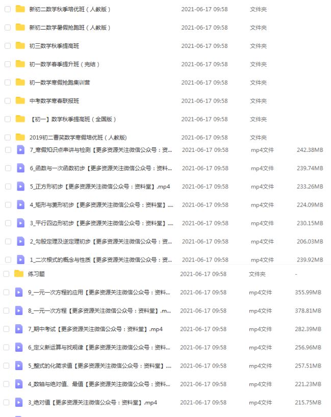 有道精品曹笑数学初一初二初三全套视频教程网课资源下载