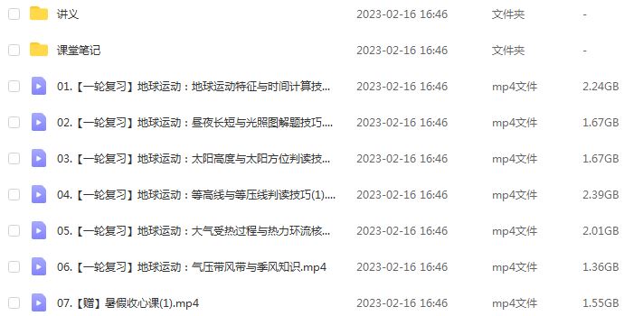 22年高考地理网课教程作业帮2022孙国勇高三地理复习视频教程+讲义（暑假班+秋季班）