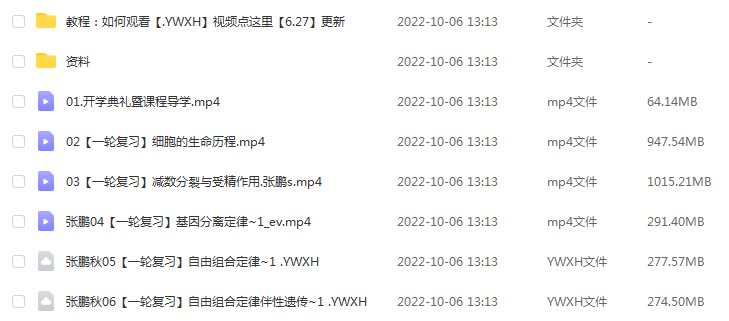 高中生物网课学习资料下载猿辅导2023张鹏高三生物s秋季班