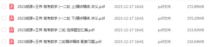 2023胡源+王伟数学讲义一二轮精讲精练 讲义