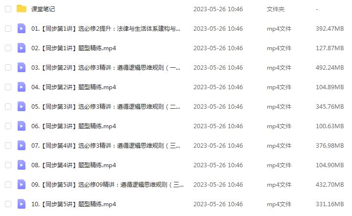 23年高中政治网课作业帮2023秦琳高二政治春季班视频教程+课堂笔记