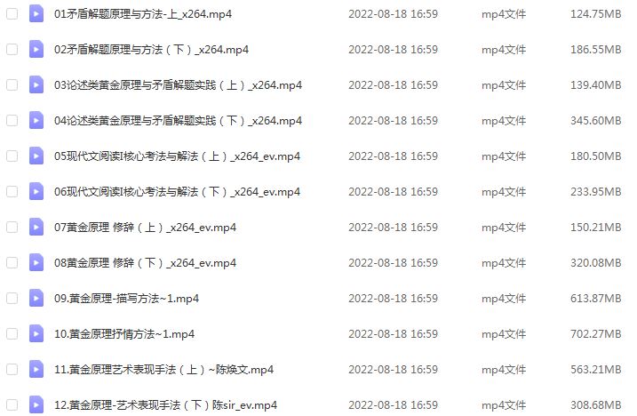 23年高中语文网课2023陈焕文高三语文高考复习视频教程+讲义（第一阶段）