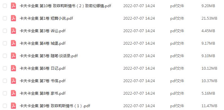 卡夫卡全集PDF百度网盘资源下载