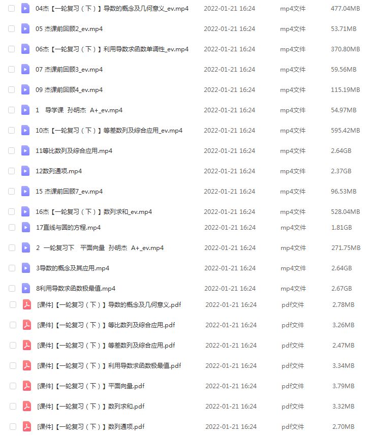 高中数学网课资源猿辅导22年孙明杰高三数学A+教学课程