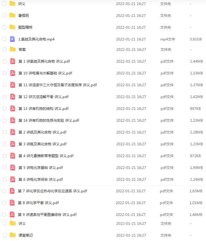 高中化学网课学习资料下载作业帮22年张文涛高三化学视频教程+讲义