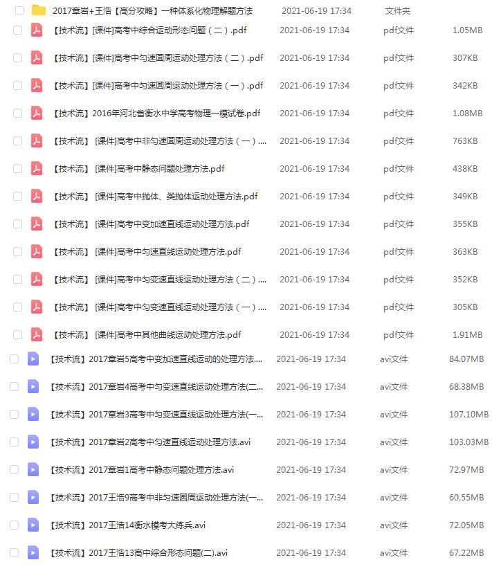 猿辅导章岩高中物理教学课程资源下载