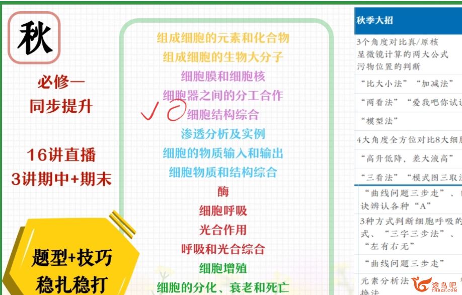 邓康尧高一生物2023秋季尖端班更新17讲 邓康尧高一生物百度网盘下载