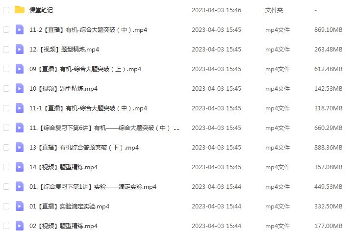 作业帮高考复习2023林森高三化学s全年班-视频教程+课堂笔记（暑/秋/寒/春班）
