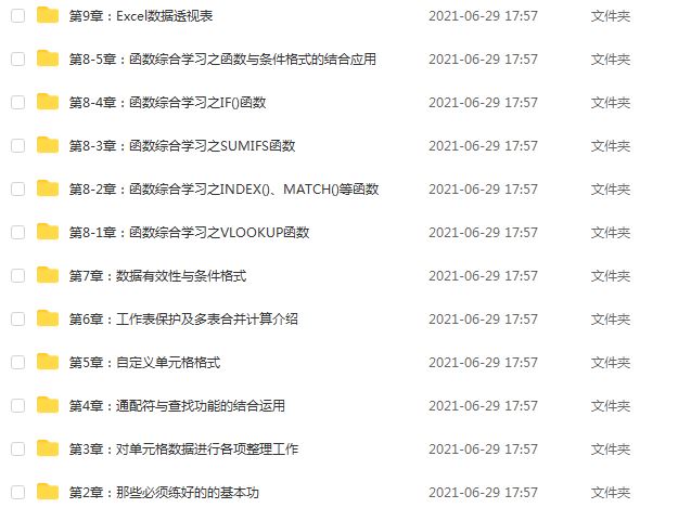 30天精学Excel电子表格教学课程,2.14G百度网盘资源打包下载