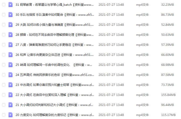 朗朗钢琴课教学视频，钢琴教学启蒙入门到精通，教你一步步成为钢琴大师2.38G课程百度网盘资源打包下载