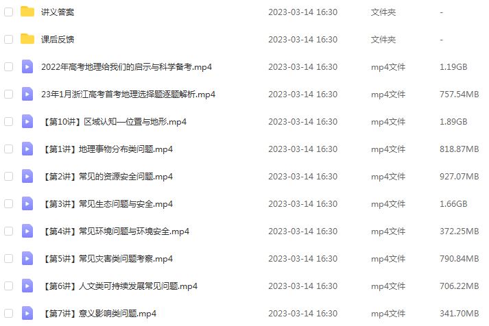 2023张艳平高三地理课程23年高考地理二三轮复习-寒假班+春季班