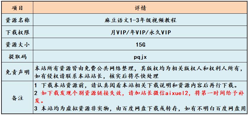 麻豆小学语文1-3年级视频教程