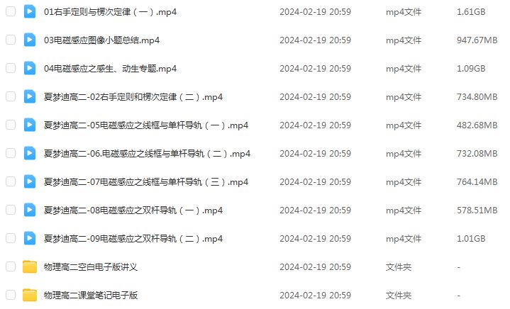 2024年夏梦迪高二物理下学期寒假班