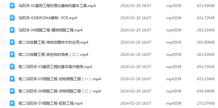 2024高二生物下学期寒春班网课教程