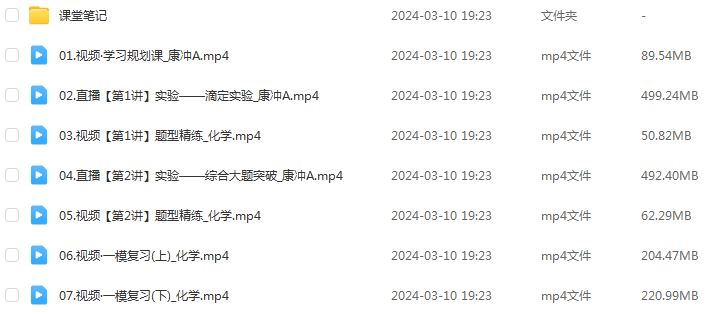 作业帮2024高考康冲高三化学a二三轮复习春季班