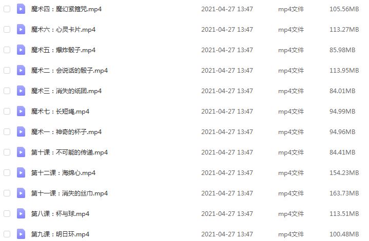 凯.叔12个经典魔术,1.38 GB课程百度网盘打包下载,小魔术教学课程