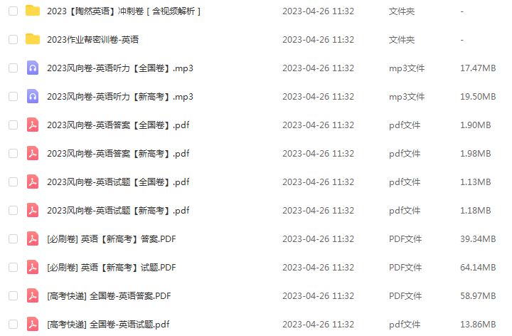 2023高考英语押题卷电子版陶然英语冲刺卷+密训卷+风向卷+视频讲解