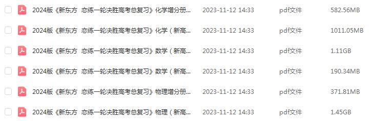 2024版新高考《新东方 恋练一轮决胜高考总复习》数学/化学/物理