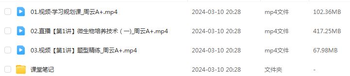 作业帮2024周云高二生物a+网课下学期春季班