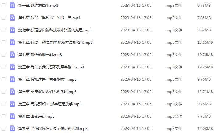 有声读物灰犀牛：如何应对大概率危机mp3百度网盘打包下载