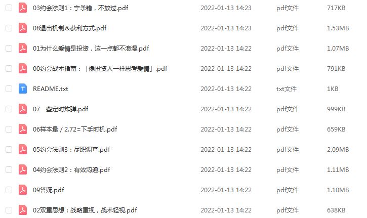 l恋爱教程-约会战术：像投资人一样思考爱情教你怎样谈恋爱,百度网盘资源打包下载