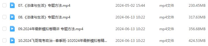 2024高考郑关飞高三政治网课教程二三轮复习春季班