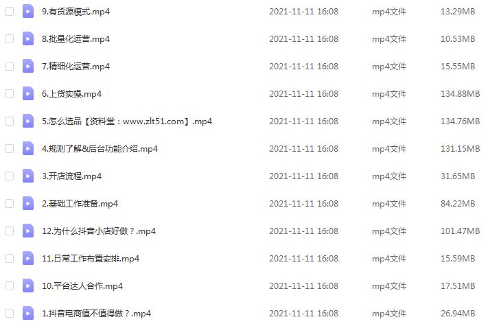 抖音运营教程淘刻抖音小店无货源店群系列课,百度网盘资源打包下载