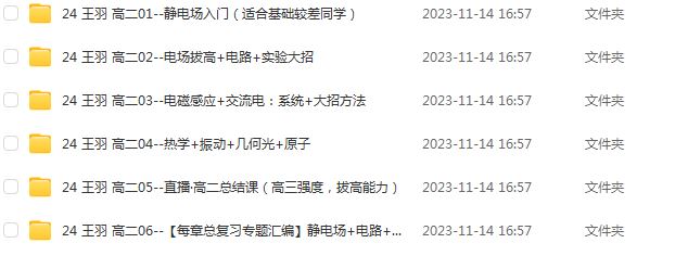 2024年王羽高二物理视频教程