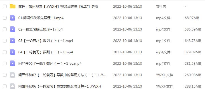 猿辅导23年问闫伟高三数学秋季班视频教程+讲义